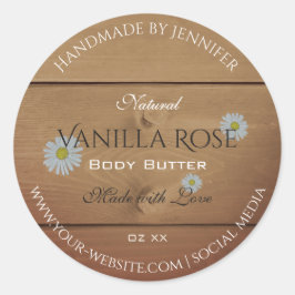 木板製品包装ラベルデイジー花 ラウンドシール