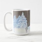 木林素朴雪の夢を見るホワイトクリスマス コーヒーマグカップ (左)