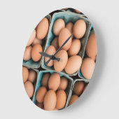 木枠のオーガニックな卵 ラージ壁時計 (傾斜)