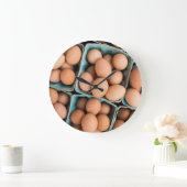 木枠のオーガニックな卵 ラージ壁時計 (ホーム)