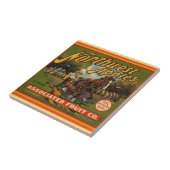 木枠のタイルを広告するヴィンテージのワシントン州のりんご タイル (側面)