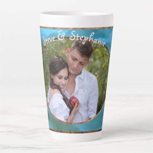 木枠の水の流れ愛0329 カフェラテマグ (正面)