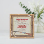 木枠を有する狩り招待状 招待状 (スタンド正面)