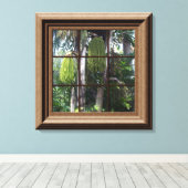 木枠フェイク窓トロピカルビューキャンバスアート キャンバスプリント (インサイチュ (ウッドフロア))