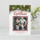 木枠フォトメリークリスマスパインブランチ シーズンカード (スタンド正面)