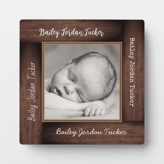 木枠名前をカスタムする正方形写真枠 フォトプラーク (正面)