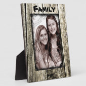 木枠素朴あなたの家族の写真と文字 フォトプラーク (側面)