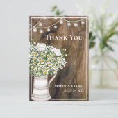 木枠素朴の花が光る結婚の サンキューカード (スタンド正面)