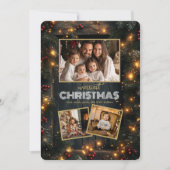 木枠素朴クリスマス写真コラージュ シーズンカード (正面)
