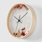 木枠素朴クリスマス壁時計 壁時計 (傾斜)