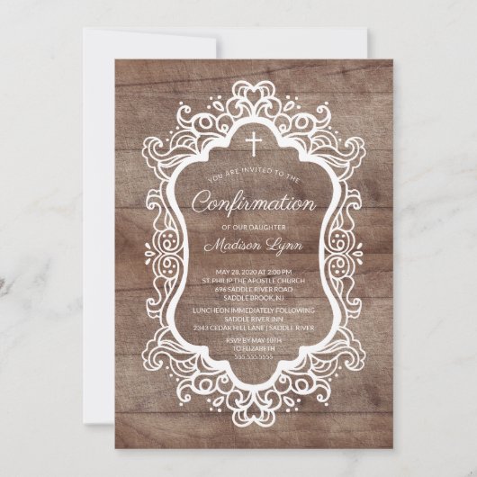 木枠素朴クロス確認 招待状 (正面)