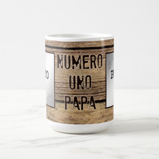 木枠素朴写真のNumero Uno Papa コーヒーマグカップ (中央)