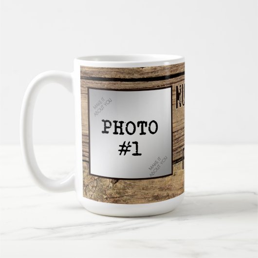 木枠素朴写真のNumero Uno Papa コーヒーマグカップ (左)