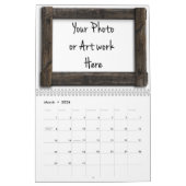 「木枠」テンプレート カレンダー (3月 2026)