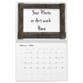 「木枠」テンプレート カレンダー (2月 2026)