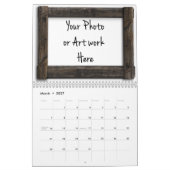 「木枠」テンプレート カレンダー (3月 2027)