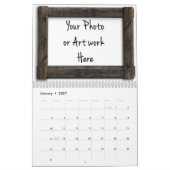 「木枠」テンプレート カレンダー (1月 2027)