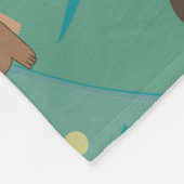 木柄のかわいいサルとバナナ フリースブランケット (角)