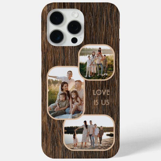 木柄のママパパと愛ハートの写真 Case-Mate iPhoneケース (裏面)