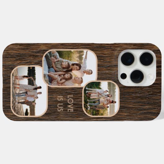 木柄のママパパと愛ハートの写真 Case-Mate iPhoneケース (裏面 (横))