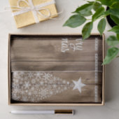 木柄メリー素朴クリスマススノーフレーク 薄葉紙 (ギフト)