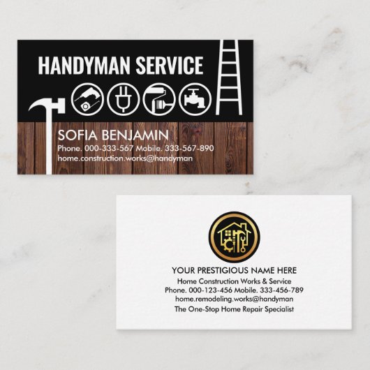 木柵の上の道具師 名刺 (正面/裏面)