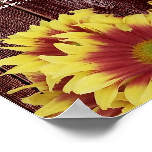 木柵素朴の秋の結婚ひまわり ポスター (角)