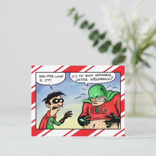 木栓の人のラクトーゼの不寛容なクリスマス シーズンポストカード (スタンド正面)