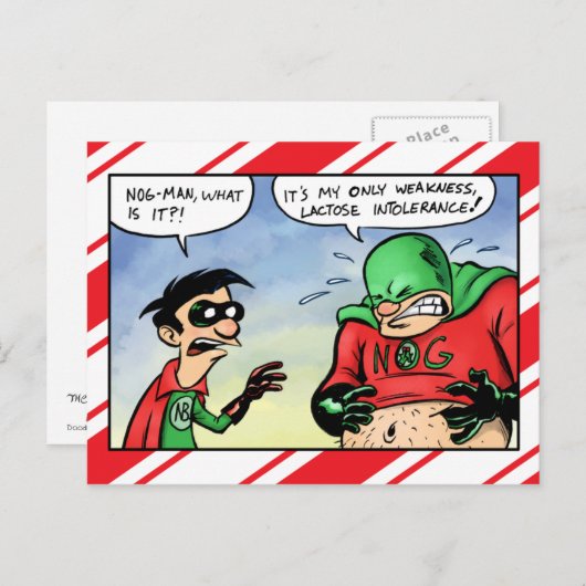 木栓の人のラクトーゼの不寛容なクリスマス シーズンポストカード (正面/裏面)