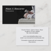 木槌およびのみを持つ石工 名刺 (正面/裏面)