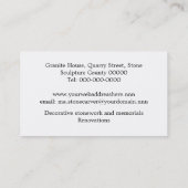 木槌およびのみを持つ石工 名刺 (裏面)