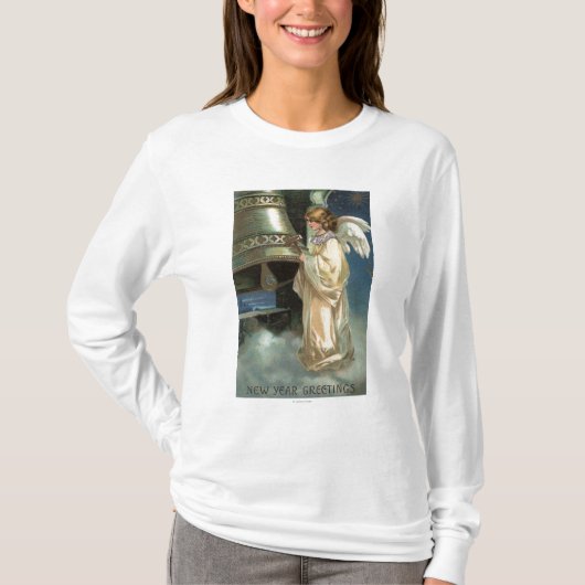 木槌が付いている天使顕著な鐘 Tシャツ (正面)