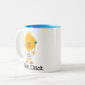 木槌のひよこのタンブラー ツートーンマグカップ (正面左)