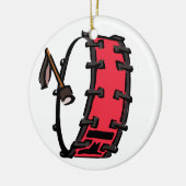 木槌のゆとりの頭部とのバスドラムの行進の赤 セラミックオーナメント (左)