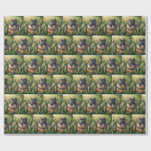 木樽の可愛い子猫 ラッピングペーパー (フラット)