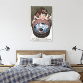 木樽を覗いている女性 キャンバスプリント (インサイチュ (寝室))