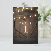 木樽ライト ラスティック ウェディング テーブル ナンバー 招待状 (スタンド正面)