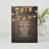 木樽彫刻ハートライトエンゲージメントシャワー 招待状 (スタンド正面)