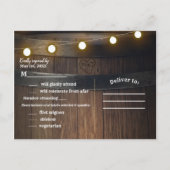 木樽彫刻ハートライト ラスティック RSVP インビテーションポストカード (裏面)