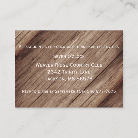 木樽素朴とヒマワリ – 披露宴 エンクロージャーカード (裏面)