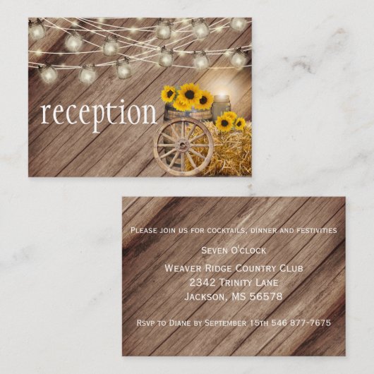 木樽素朴とヒマワリ – 披露宴 エンクロージャーカード (正面/裏面)