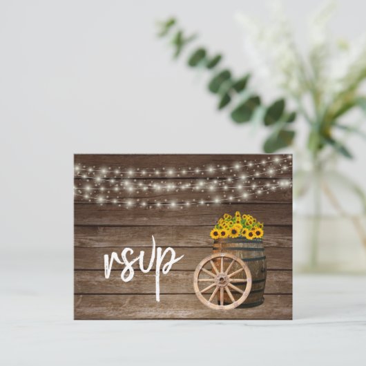 木樽素朴とヒマワリ – RSVP インビテーションポストカード (スタンド正面)