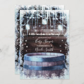 木樽素朴とライトウィンターベイビーシャワー 招待状 (正面/裏面)