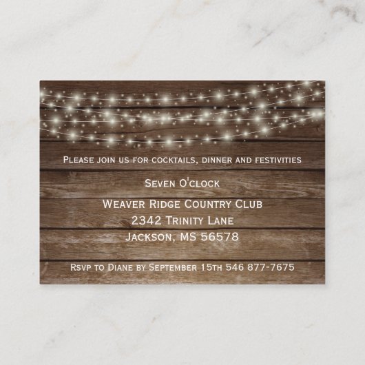 木樽素朴と田舎の白い花 エンクロージャーカード (裏面)