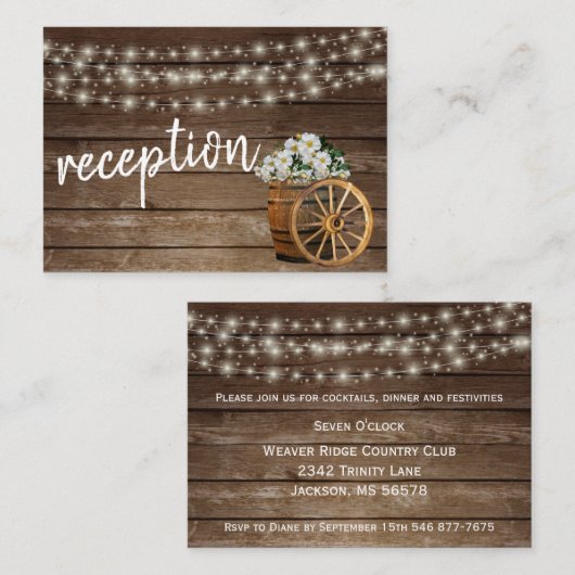 木樽素朴と田舎の白い花 エンクロージャーカード (正面/裏面)