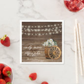 木樽素朴と田舎の白い花 スタンダードカクテルナプキン (インサイチュ)