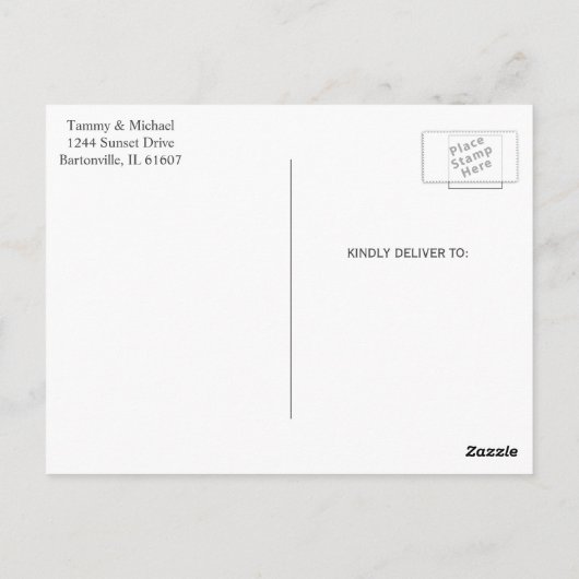 木樽素朴と白花 ポストカード (裏面)