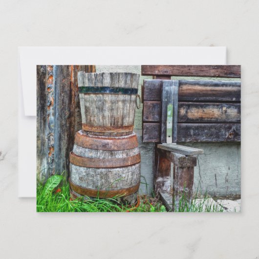 木樽素朴国家結婚式招待状 招待状 (裏面)