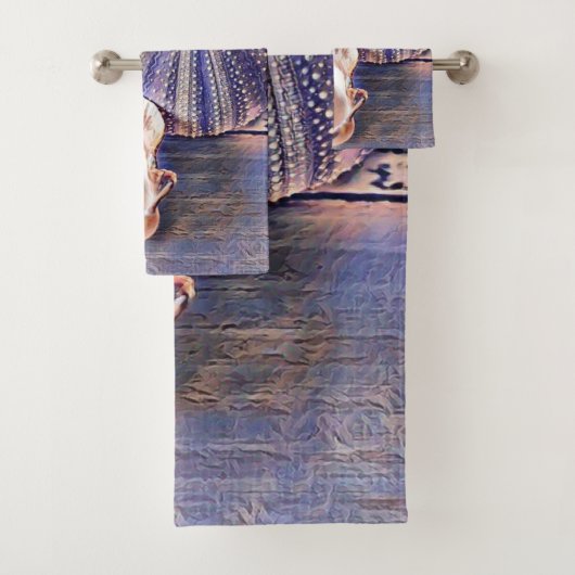 木水の色に紫色のピンクの貝殻 バスタオルセット (インサイチュ)