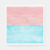 木水の色ピンクと青のベビー性別の表示 スタンダードランチョンナプキン (正面)